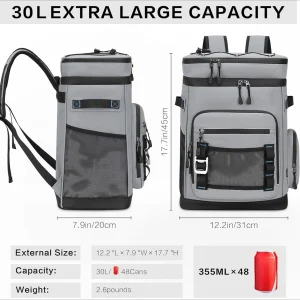 Large Waterproof Insulated Cooler Backpack for Men & Women, Leak Proof Cooler Backpack for Camping, Beach, Fishing, Picnic