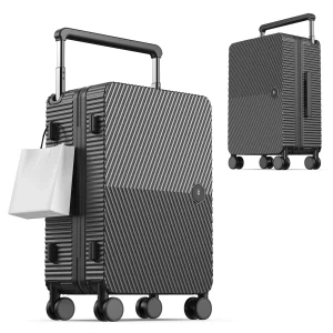 Lightweight 22 Carry  Hard Shell Suitcase with 360°Spinner Wheels, Airline Boarded Suitcase & LSA Lock Dual Zippers