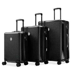 3 Piece Set Of Hard Shell Suitcases With Wheels, Light Expandable With TSA Lock, Carry-On, Checked Luggage